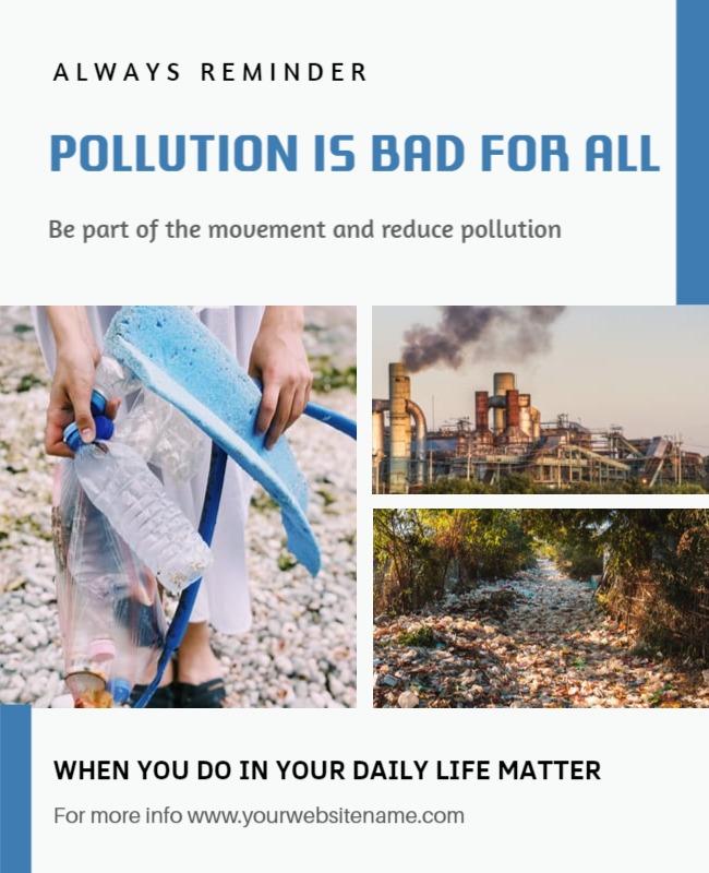 Environmental Awareness Pollution Reduction Movement Poster Template