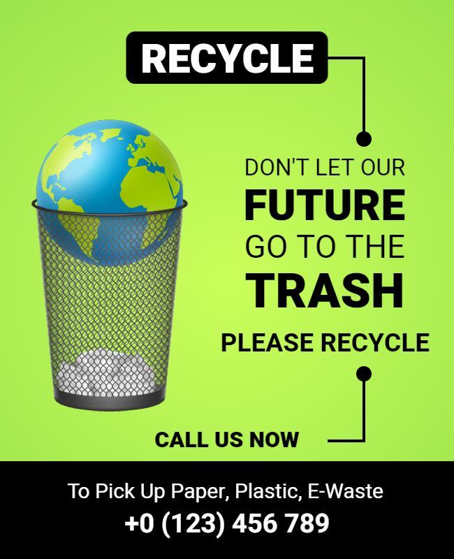 Environmental Awareness Recycling Campaign Flyer Template