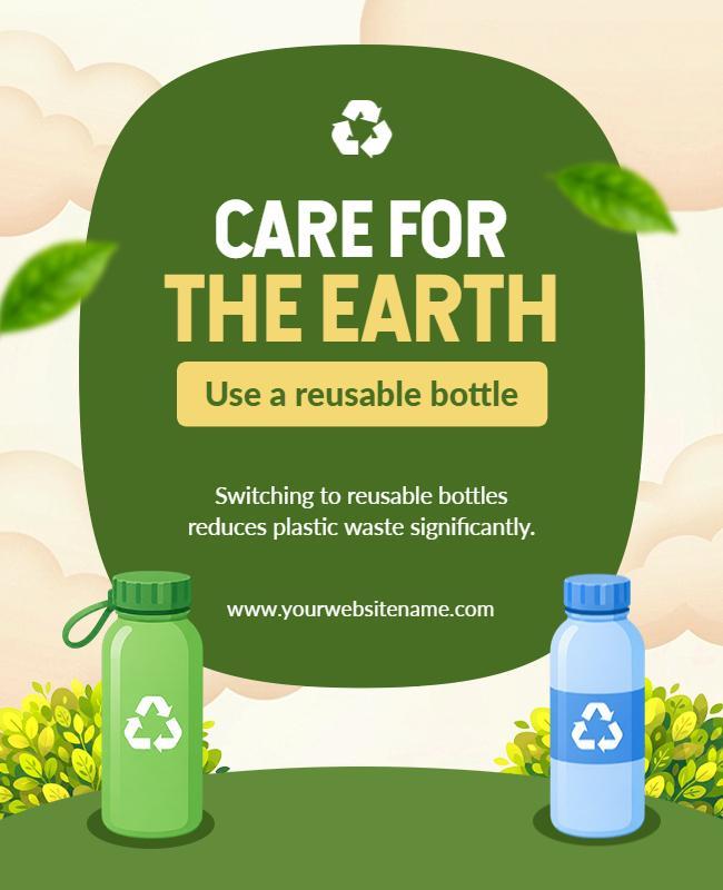 Environmental Awareness Reusable Bottle Poster Template