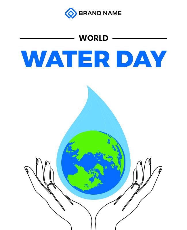 Environmental Awareness World Water Day Poster Template