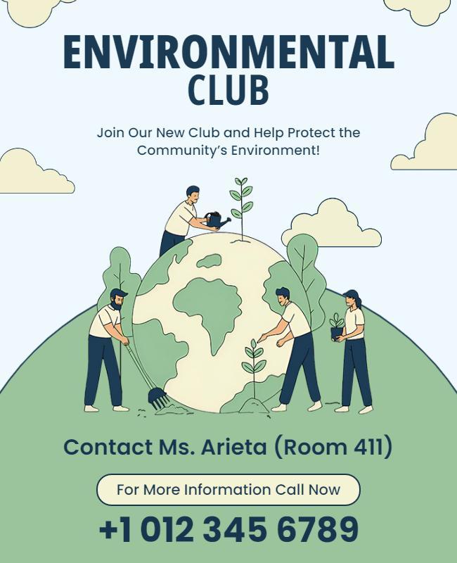 Environmental Club Community Initiative Flyer Template