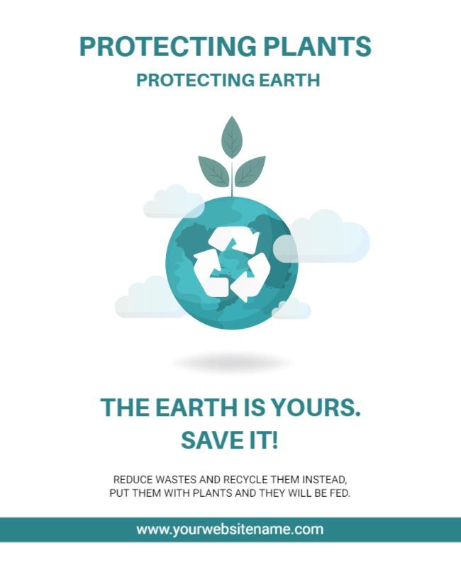 Eco-Friendly Green Plant Conservation Awareness Flyer Template