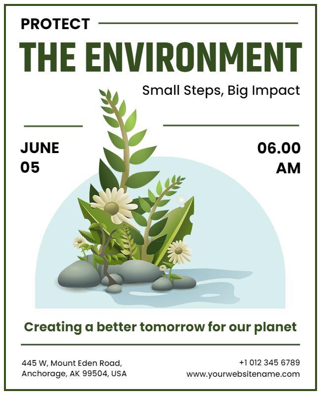 Environmental Protection Awareness Event Flyer Template