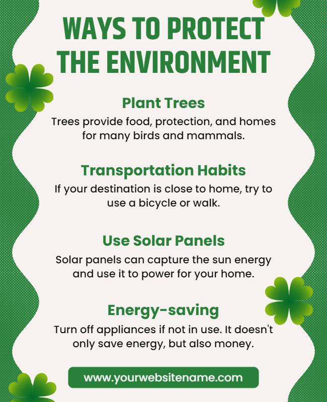 Environmental Protection Tips Flyer Template