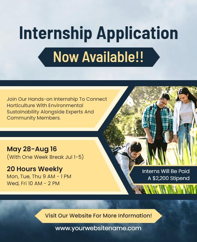 Environmental Sustainability Internship Flyer Template