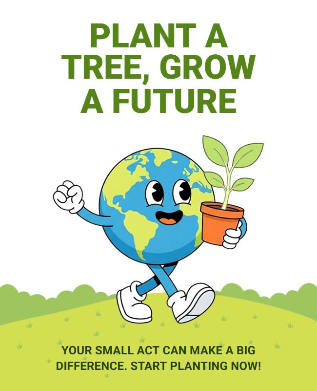 Environmental Tree Planting Awareness Poster Template