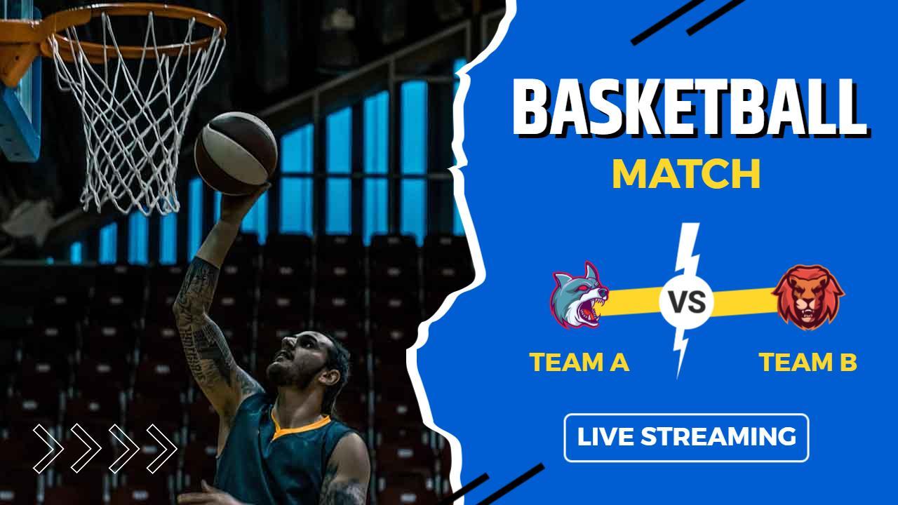 Epic Basketball Match Live Streaming YouTube Thumbnail Template