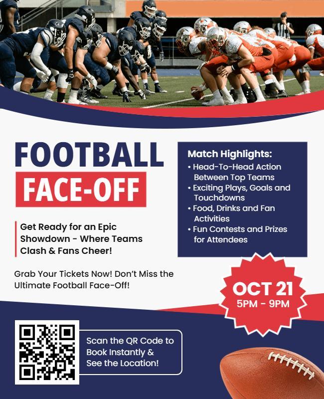Epic Football Face-Off Event Flyer Template
