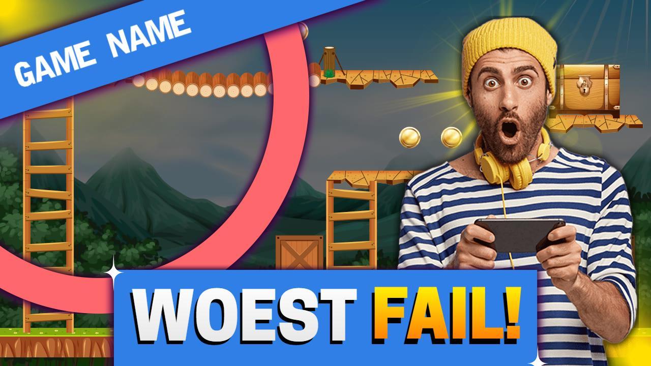 Epic Gaming Fails Reaction YouTube Thumbnail Template
