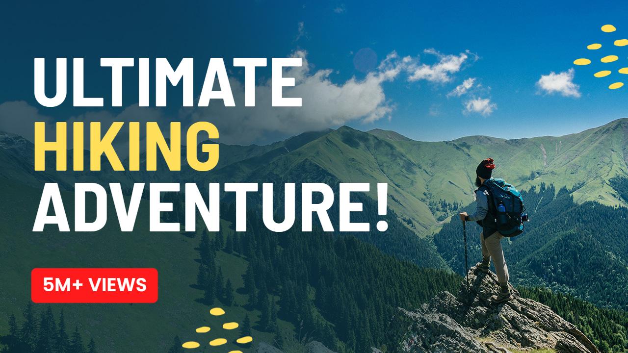 Epic Mountain Hiking Journey Travel YouTube Thumbnail Template