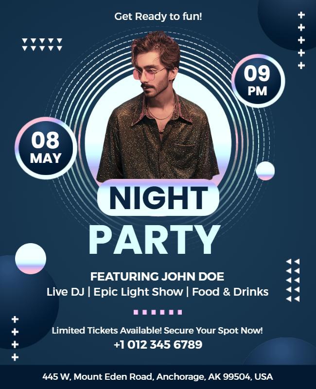 Epic Night Party with Live Dj Flyer Template