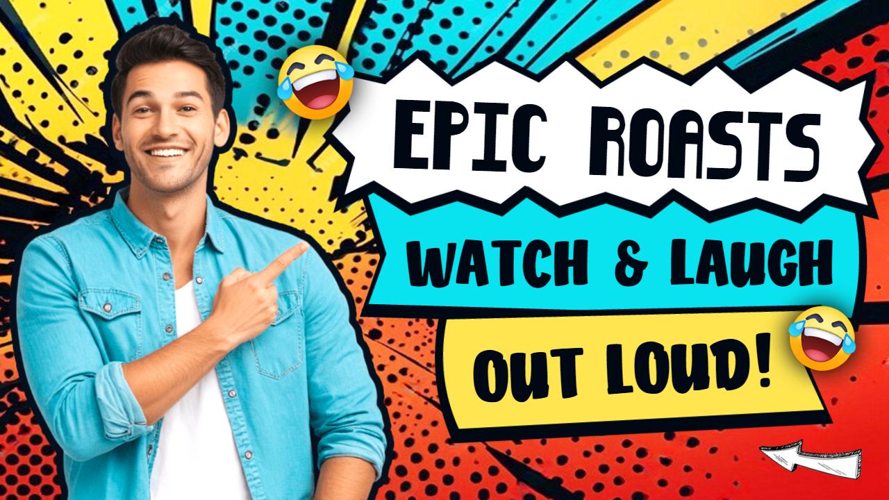 Epic Roasts Comedy Laughter Reaction YouTube Thumbnail Template