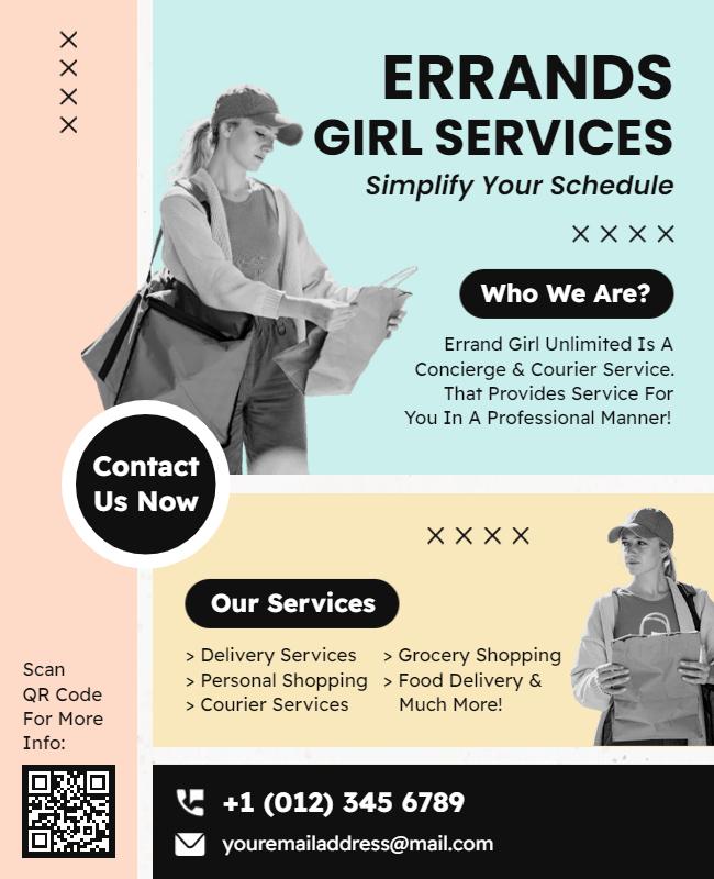 Errand and Courier Service Promotional Flyer Template