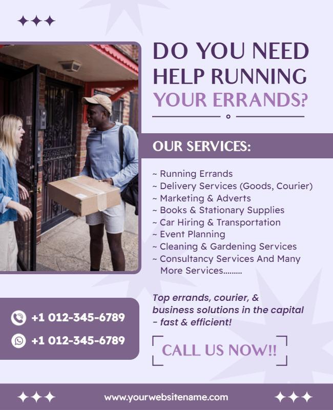 Errand and Courier Service Solutions Flyer Template