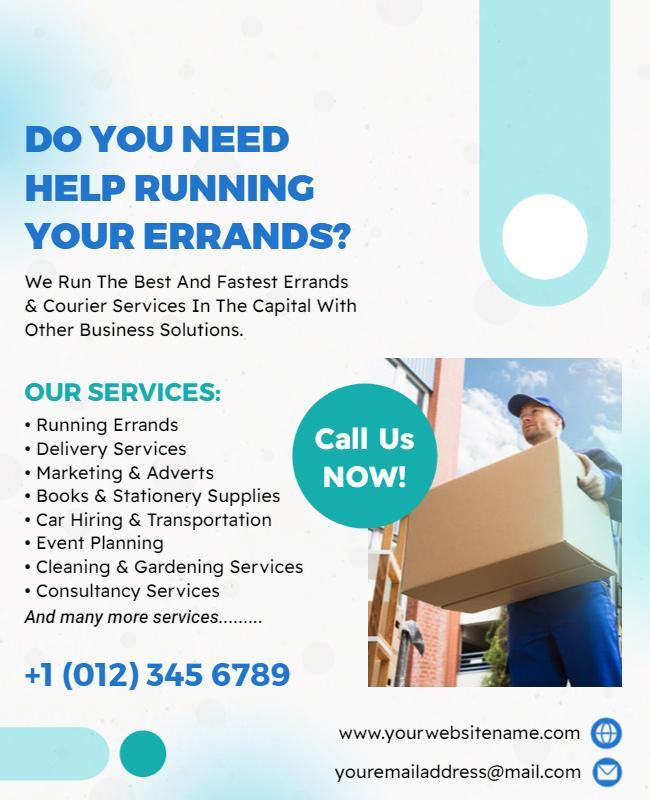 Errands and Courier Services Promotion Flyer Template