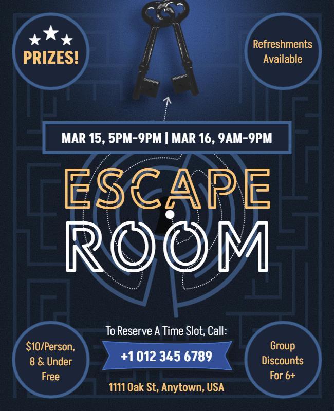 Escape Room Adventure Event Flyer Template