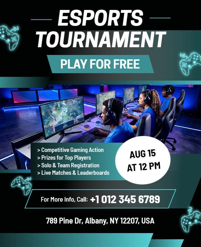Esports Tournament Pay for Free Flyer Template