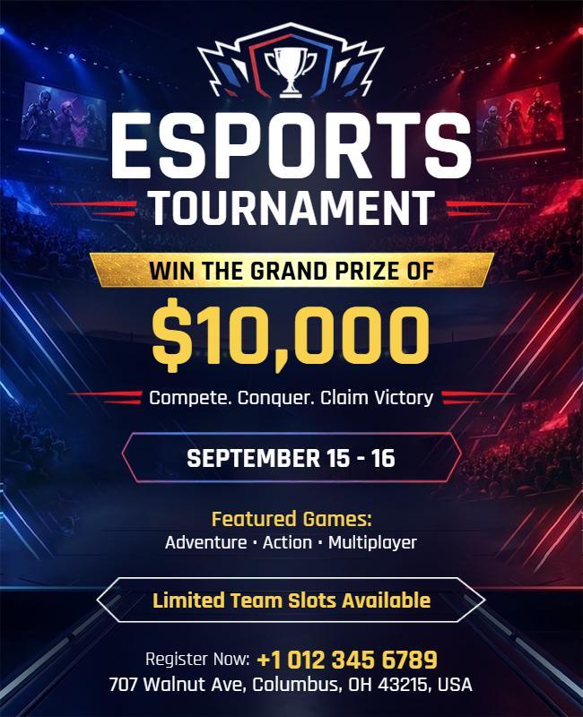 Esports Tournament with Grand Prize Flyer Template