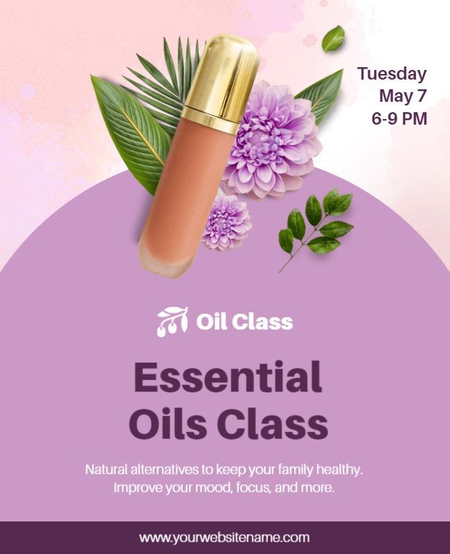 Essential Oils Health and Wellness Class Flyer Template