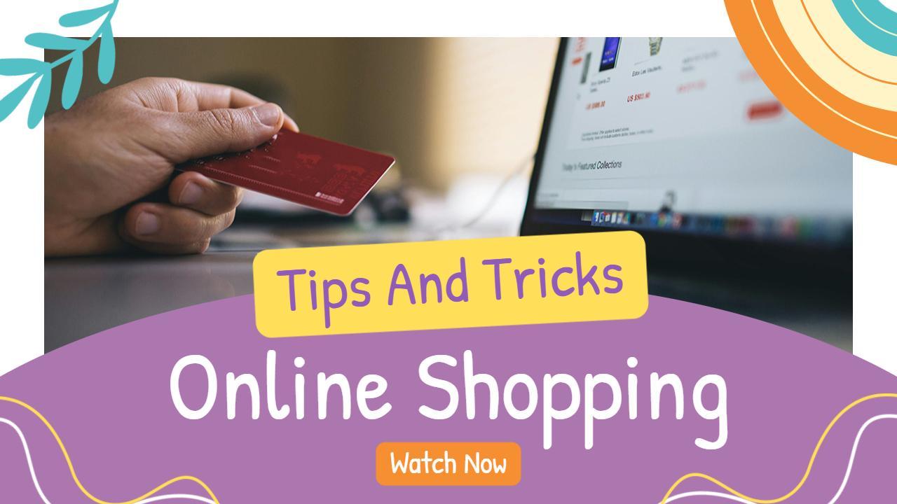 Essential Tips Tricks Online Shopping Trends YouTube Thumbnail Template