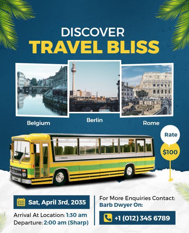 European City Bus Tour Adventure Flyer Template