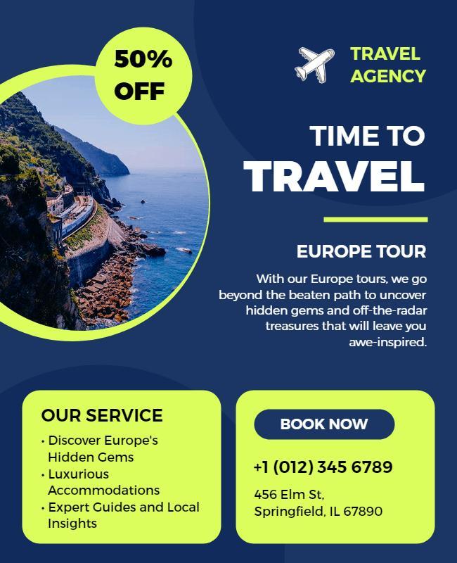 European Tour Travel Agency Promotion Flyer Template