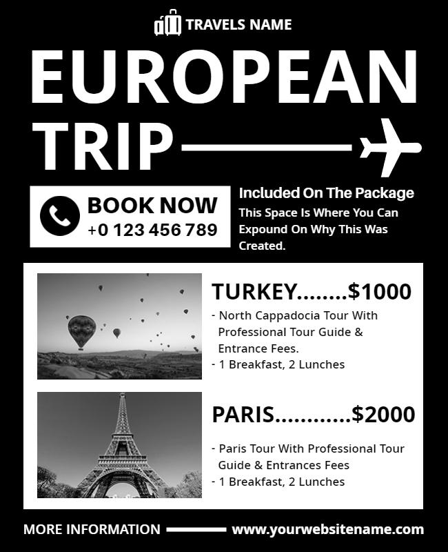 European Travel Tour Package Flyer Template