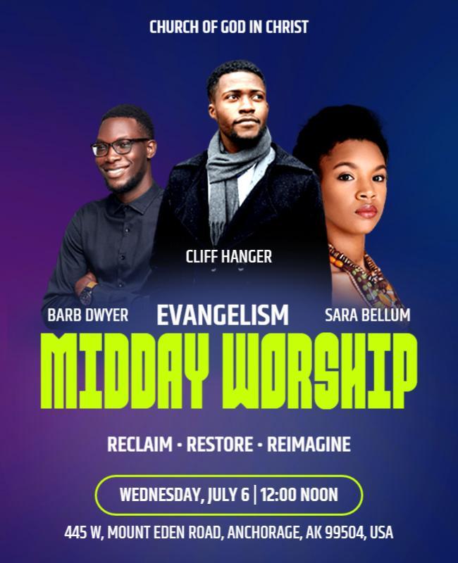 Evangelism Midday Worship Church Flyer Template