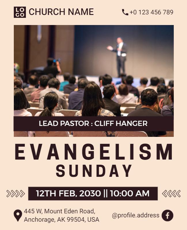 Evangelism Sunday Church Event Flyer Template