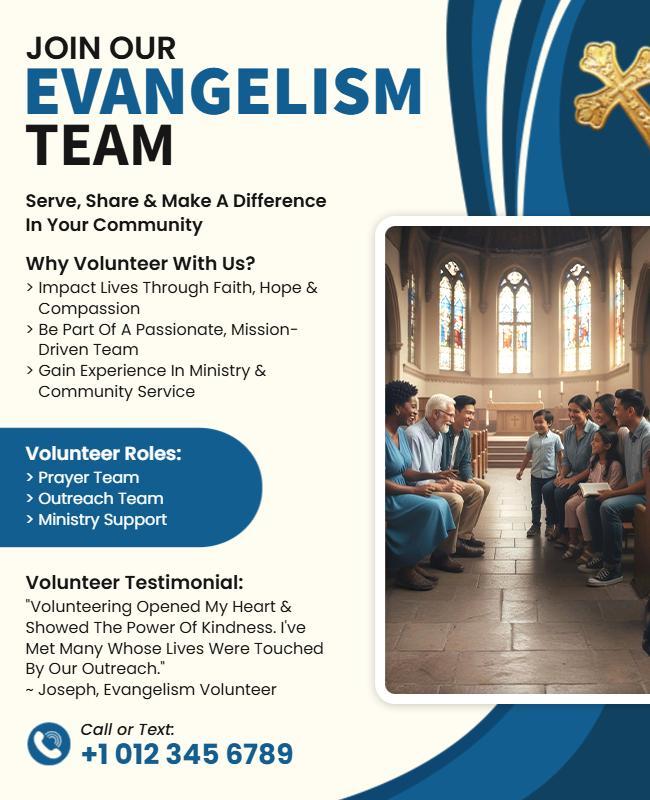 Evangelism Team Volunteer Recruitment Flyer Template