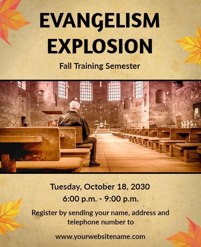 Evangelism Training Fall Semester Flyer Template