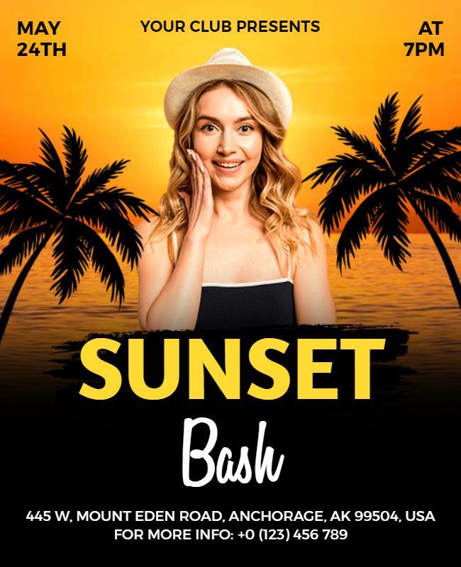 Evening Club Sunset Bash Event Flyer Template