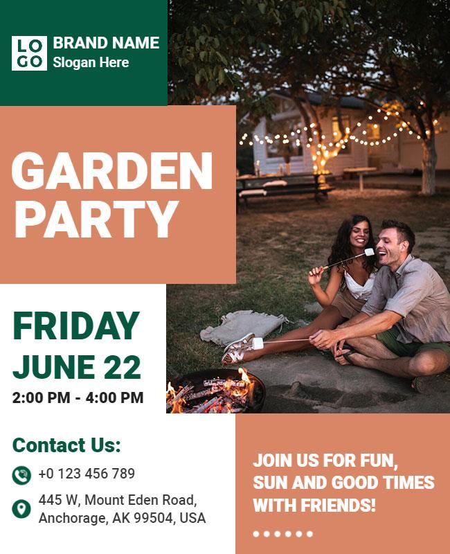 Evening Garden Party Celebration Flyer Template