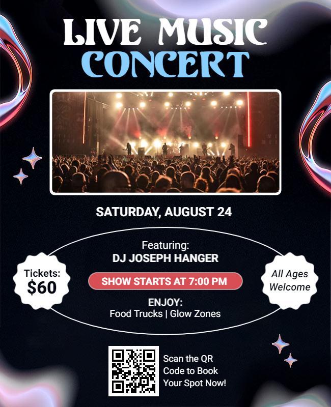 Evening Live Music Concert Event Flyer Template