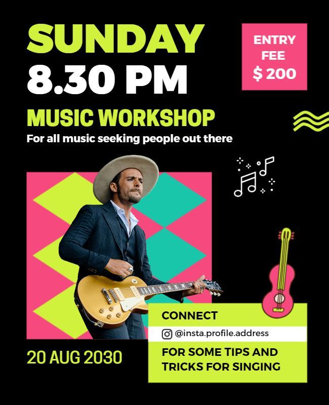 Evening Music Workshop Event Flyer Template