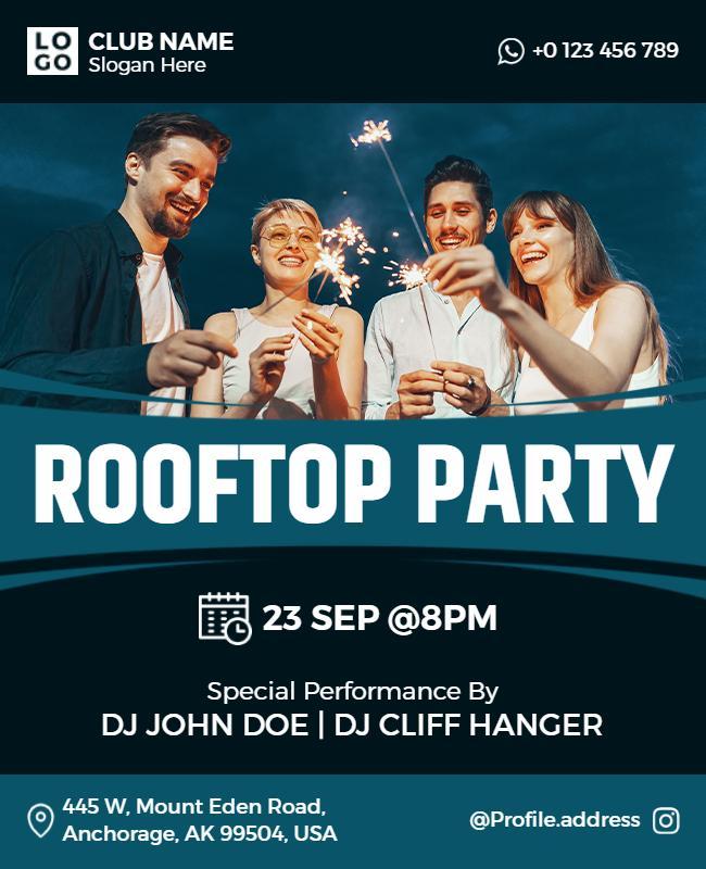 Evening Rooftop Party Celebration Flyer Template