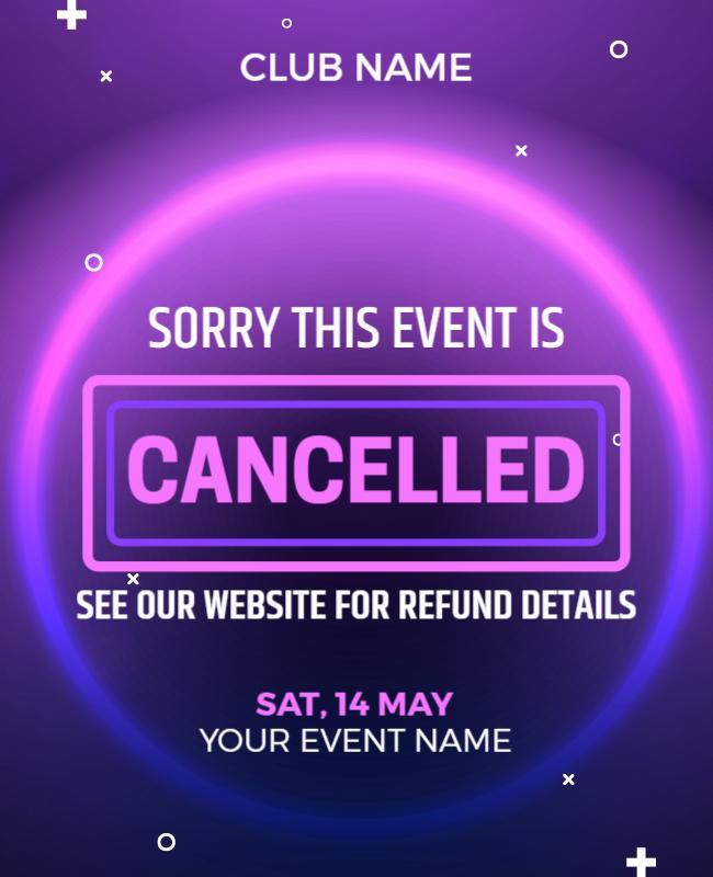 Event Cancellation Announcement Flyer Template