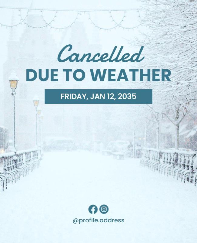 Event Cancellation Due to Weather Flyer Template