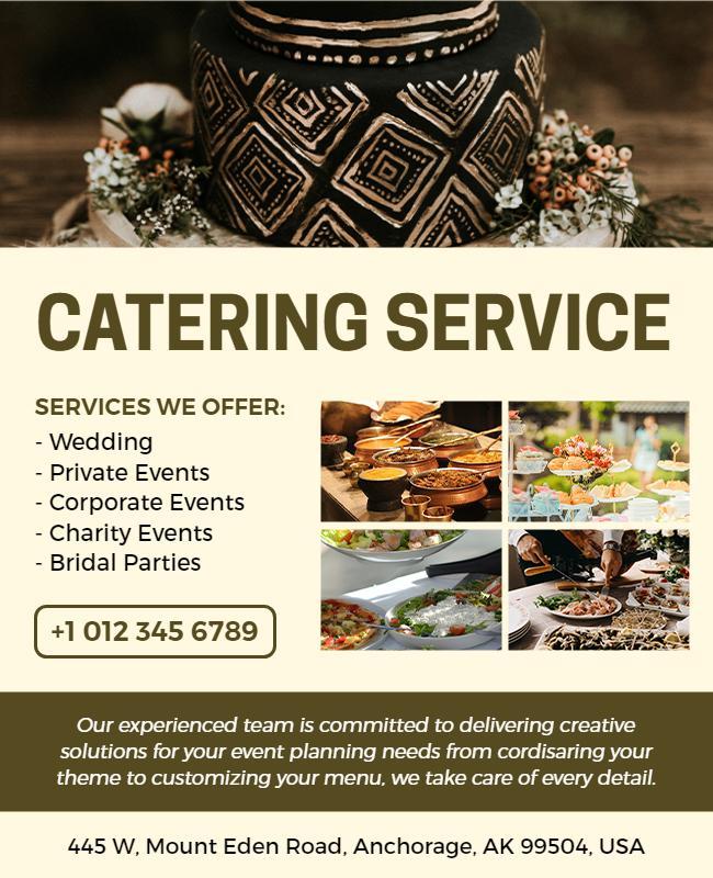 Event Catering Services Promotional Flyer Template