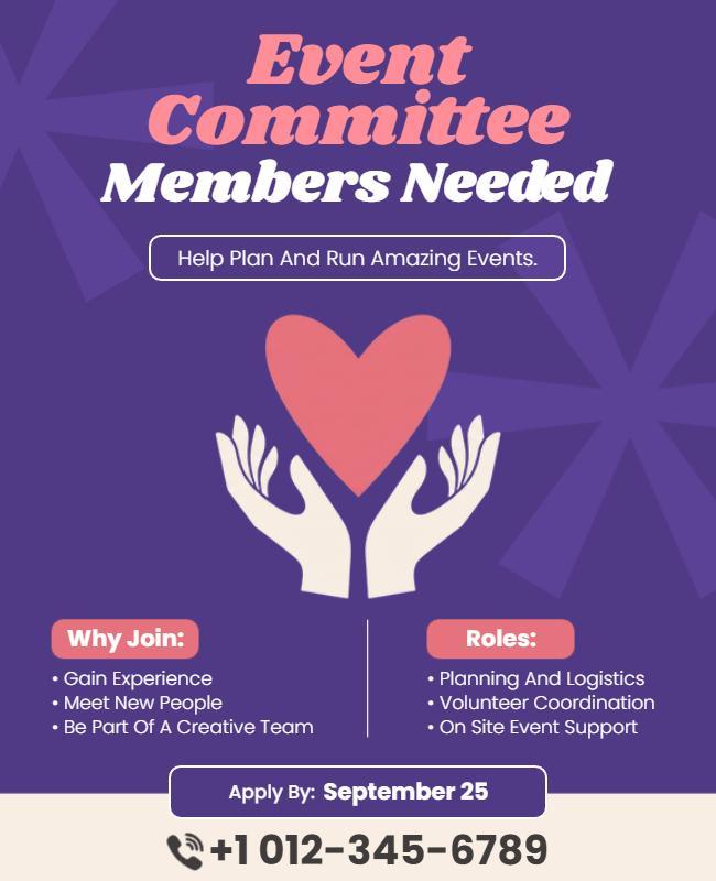 Event Committee Member Needed Flyer Template
