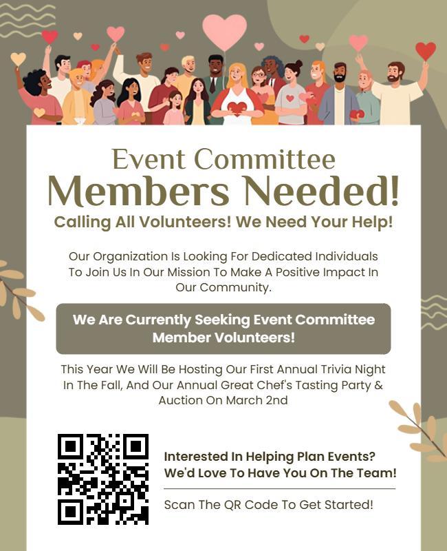 Event Committee Members Needed Promotion Flyer Template