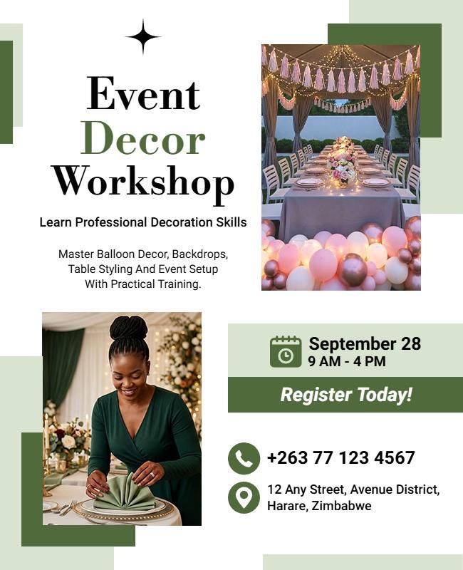 Event Decor Workshop Flyer Template