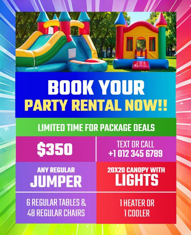 Event Party Rental Package Promotion Flyer Template