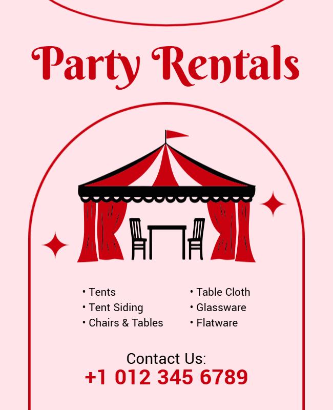 Event Party Rentals Services Flyer Template