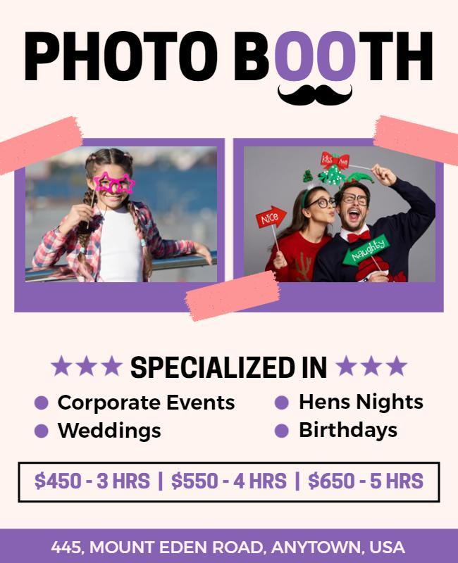 Event Photo Booth Service Flyer Template