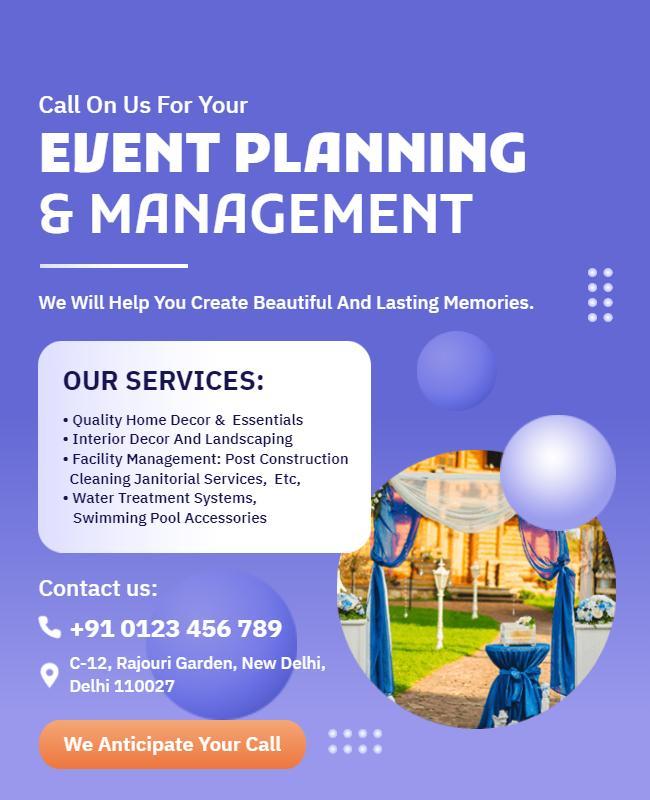 Event Planning and Management Services Flyer Template