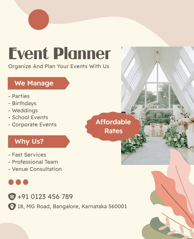 Event Planning Services Promotional Flyer Template