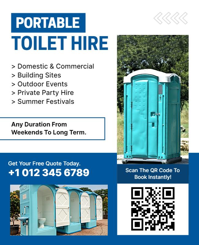 Event Portable Toilet Hire Flyer Template