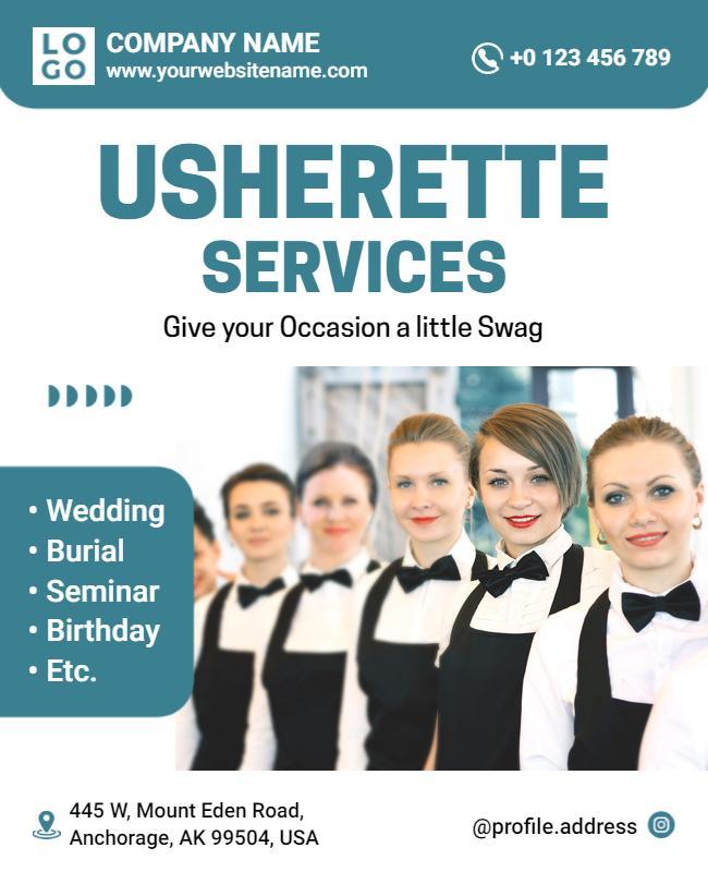 Event Usherette Services Promotion Flyer Template