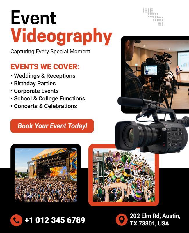 Event Videography Services Promotional Flyer Template